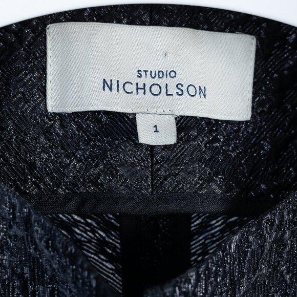 Studio Nicholson Effie Midnight-Blue Jacquard Dress - Picture 5 of 11